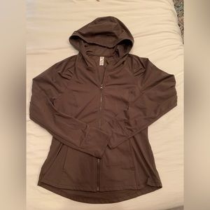 Yogalicious Brown ZipUp hooded jacket size xl
